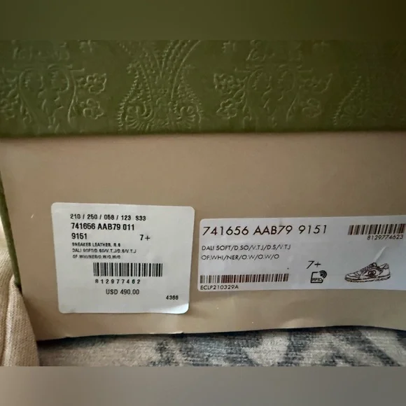 New in box Men’s GUCCI MAC80 Designer Sneakers shoes White black Size 7 Leather - Picture 8 of 10